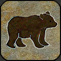 Stone mosaic silhouette bear cub 1.
